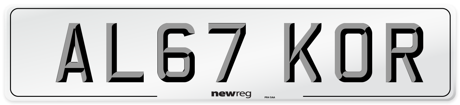 AL67 KOR Number Plate from New Reg
